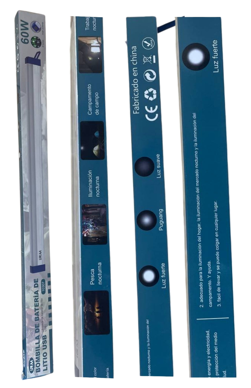 Luz De Emergencia Led Recargable 52cm Tubo Portátil USB