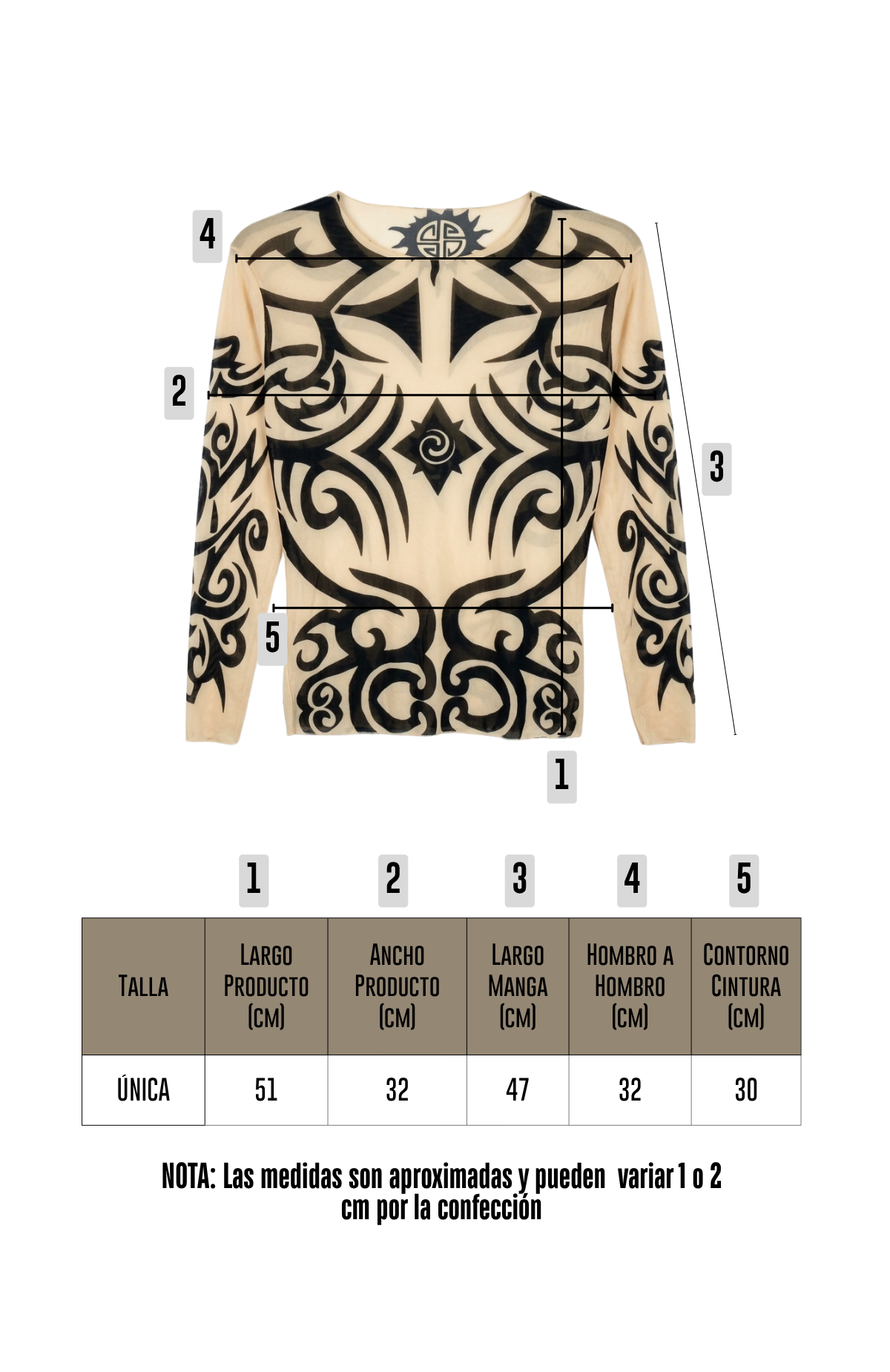 Polera Color Piel Con Tatuajes Para Baile Típico Pascuense
