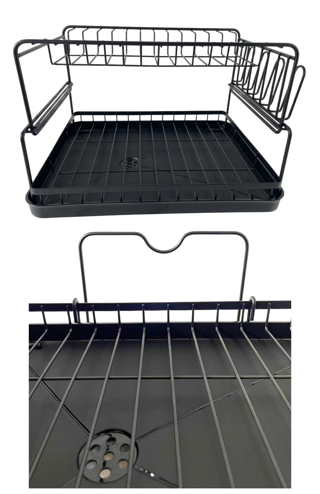 Secaplatos Escurridor De Platos 2 Pisos Simplit Acero Negro