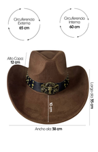 Sombrero Vaquero Estilo Western Texano Adultos Unisex Cowboy
