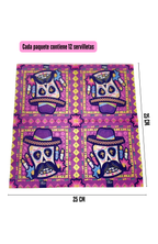 Pack 12 Servilletas Para Fiestas Evento Cumpleaños Catrina Calacas