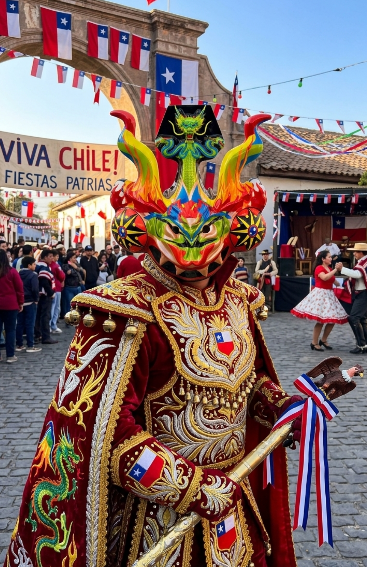 Máscara La Tirana Diablada Traje Tipico Baile Fiestas