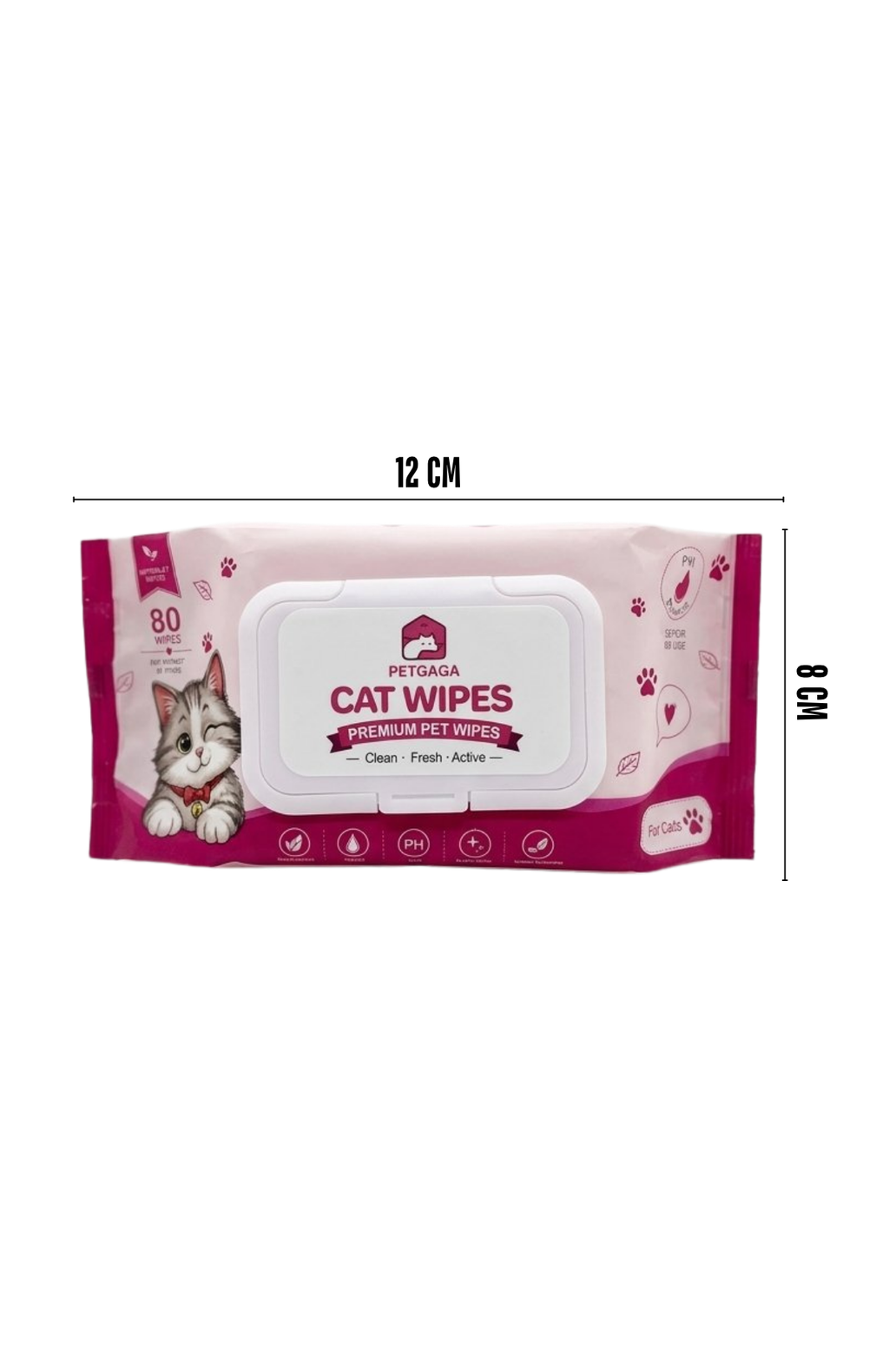 Toallitas Húmedas Gatos PETGAGA 80 Unidades Aloe Vera