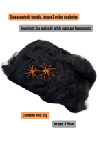 Pack 4 Telarañas Halloween Tela Araña Blanca Negra Cotillón Surtidas