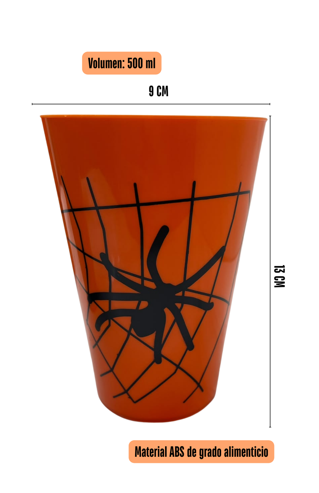 Pack 6 Vasos De Plástico Halloween Fiesta Decorativo