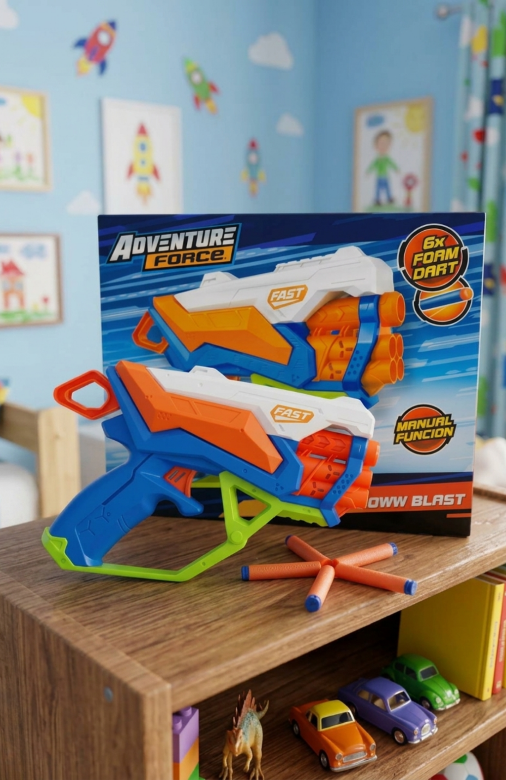 Lanzador De Juguete Adventure Force Fast + 6 Dardos Espuma