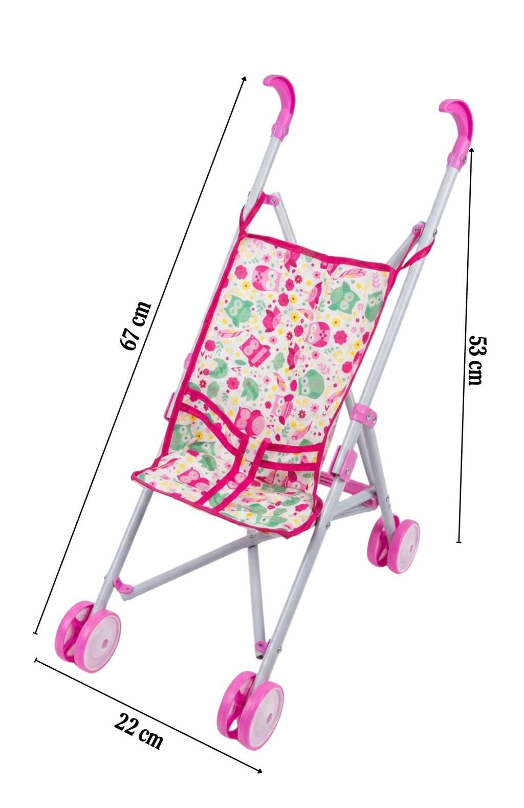 Coche De Juguete Para Muñecas Paseador Plegable Rosa