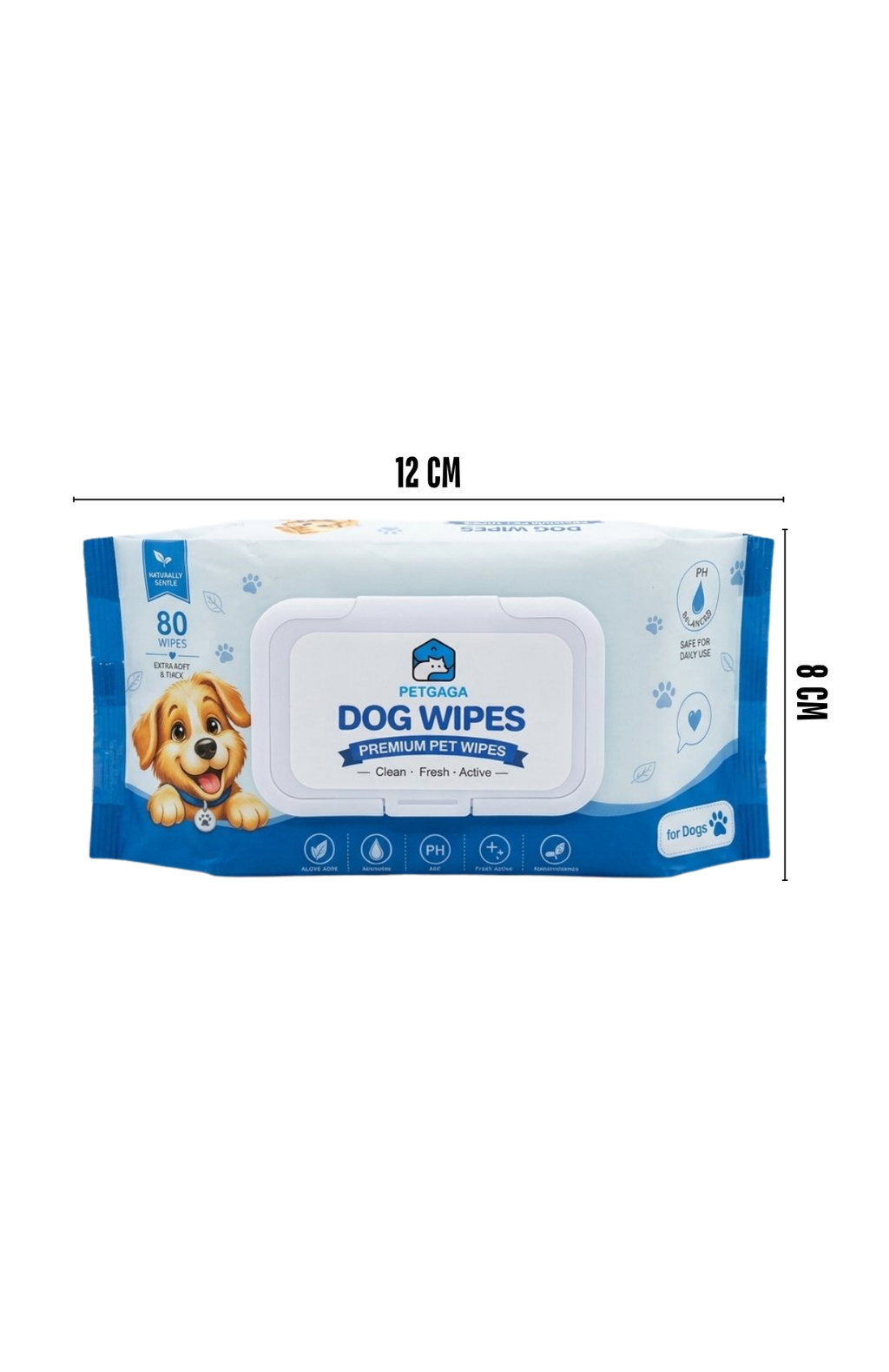 Toallitas Húmedas Perros PETGAGA 80 Unidades Aloe Vera