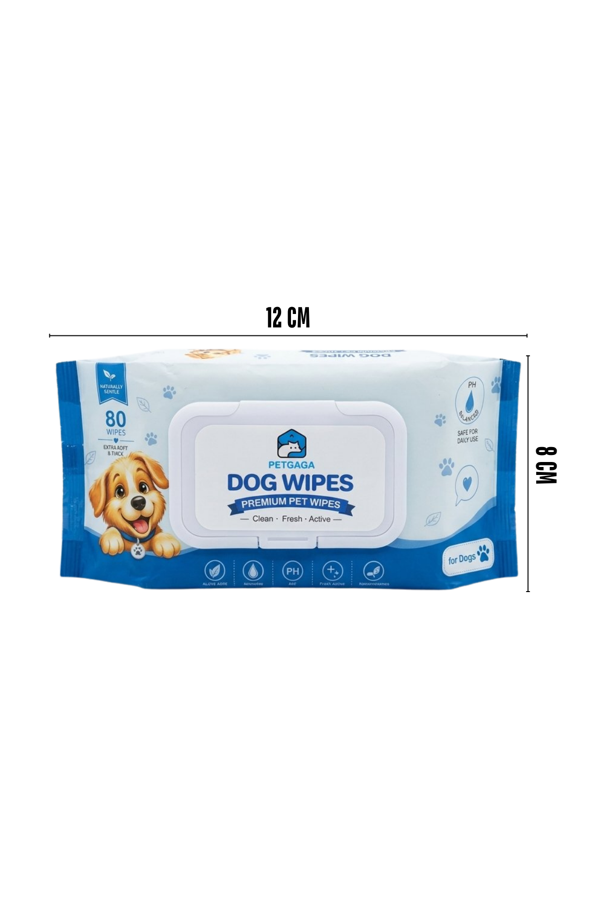 Toallitas Húmedas Perros PETGAGA 80 Unidades Aloe Vera