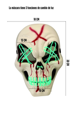 Máscara La Purga Led Calavera Disfraz Halloween Fiesta + Baterías De Obsequio
