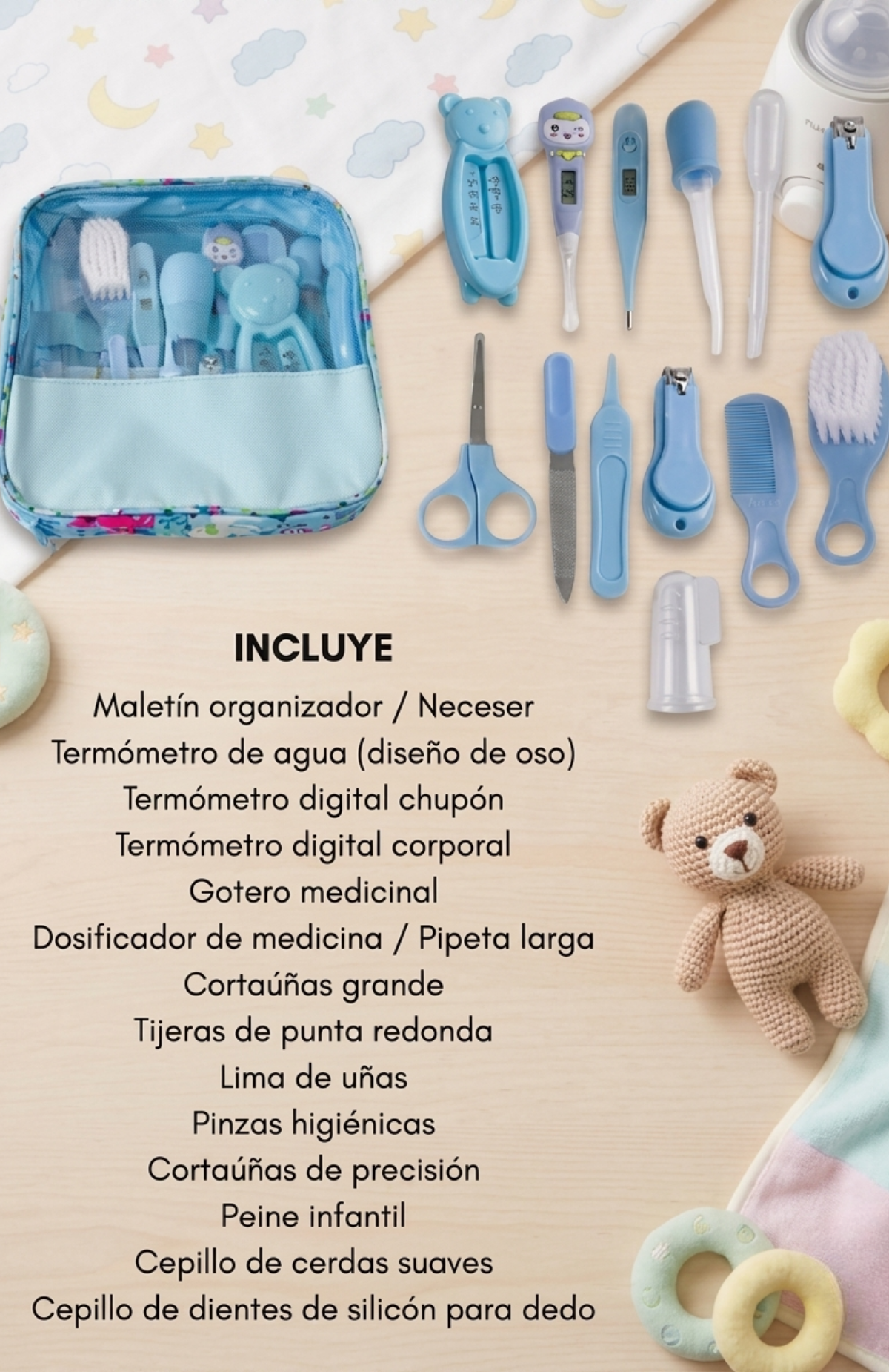 Kit De Aseo Para Bebé 13 Piezas De Higiene Cuidado Completo