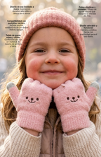 Guantes Táctiles Lana Térmicos Osito Para Niñas 6 A 10 Años