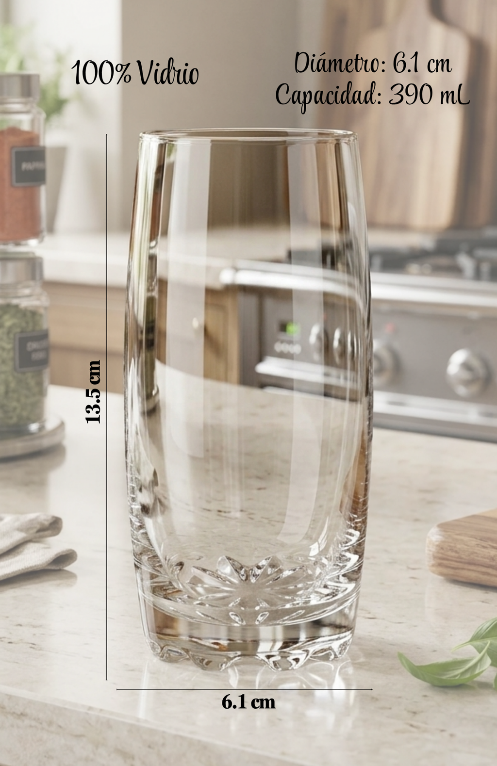 Set De 6 Vasos De Vidrio Altos Allegra Cooler Nápoles 390ml