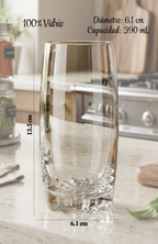 Set De 6 Vasos De Vidrio Altos Allegra Cooler Nápoles 390ml