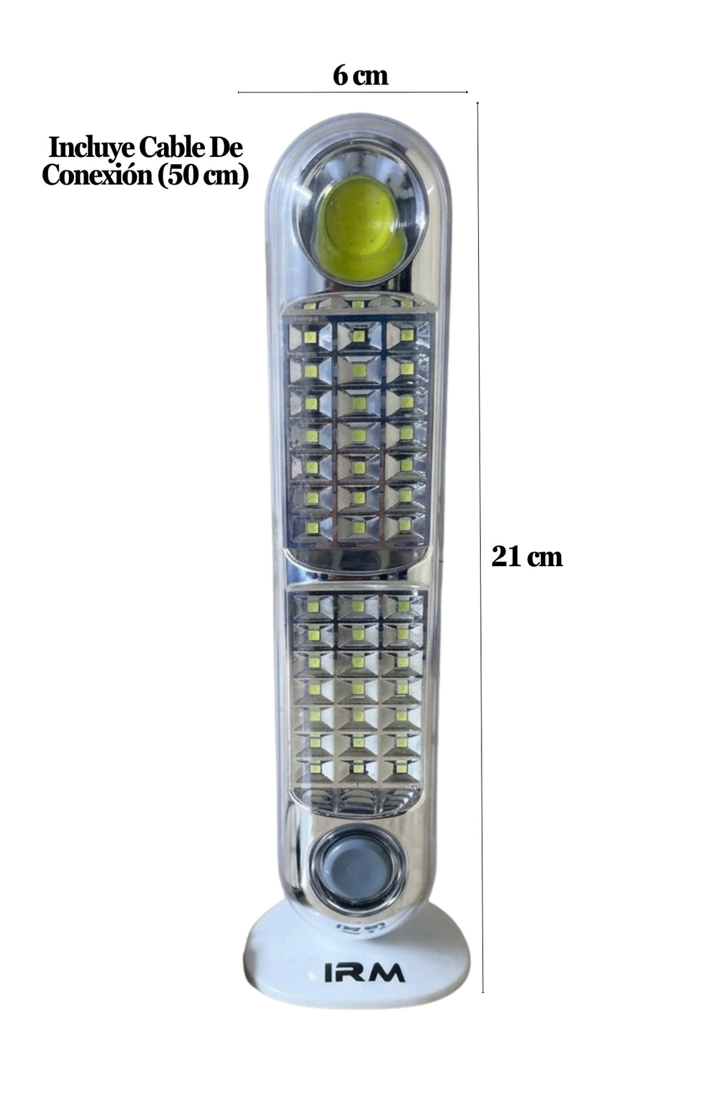 Lámpara Emergencia Solar Y Recargable Irm Led + Cable 50 Cm