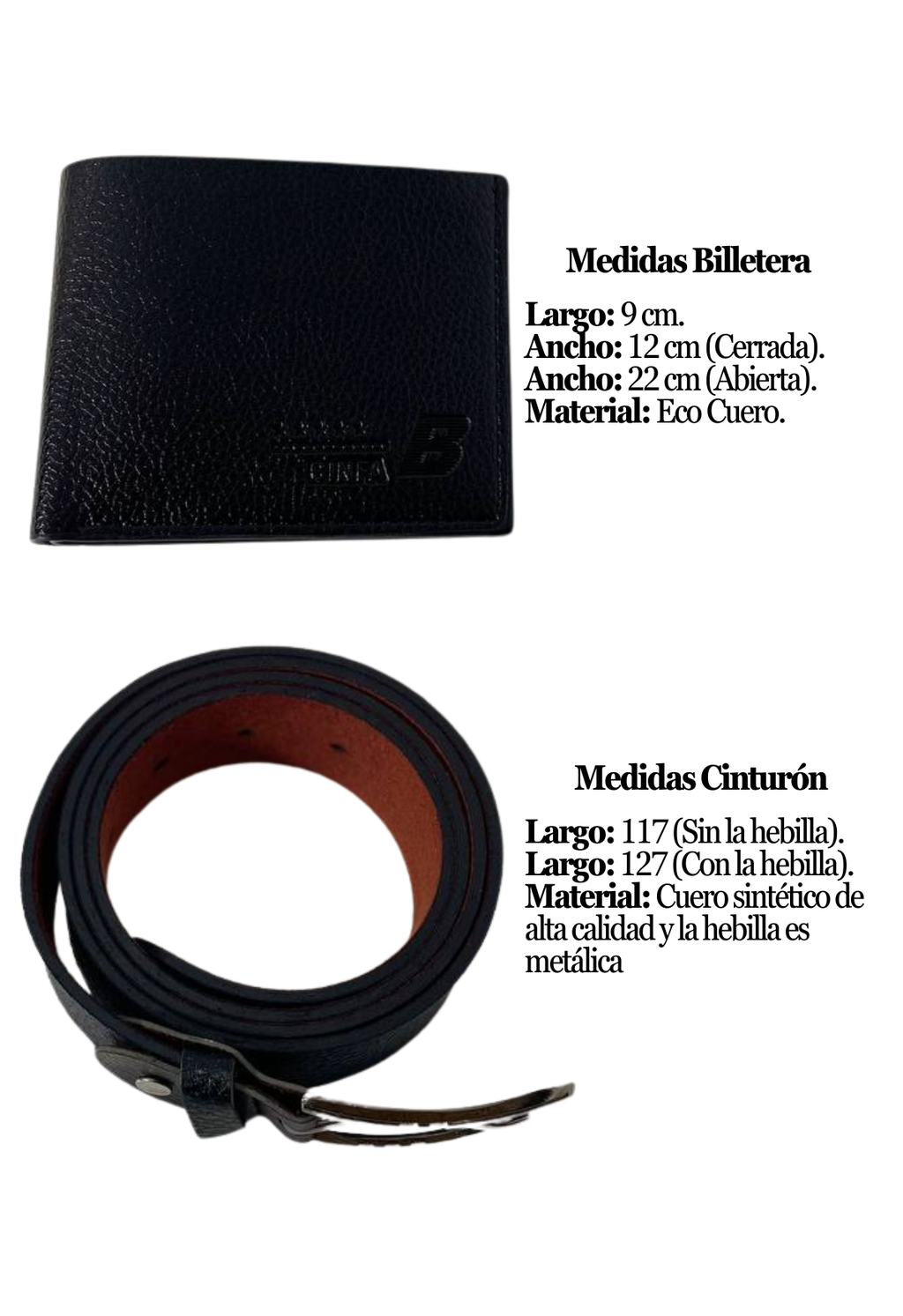 Set De Regalo Hombre Billetera Y Cinturón