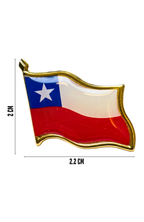 Pack 12 Piochas Pin Bandera Chile Metalica Boton Broche