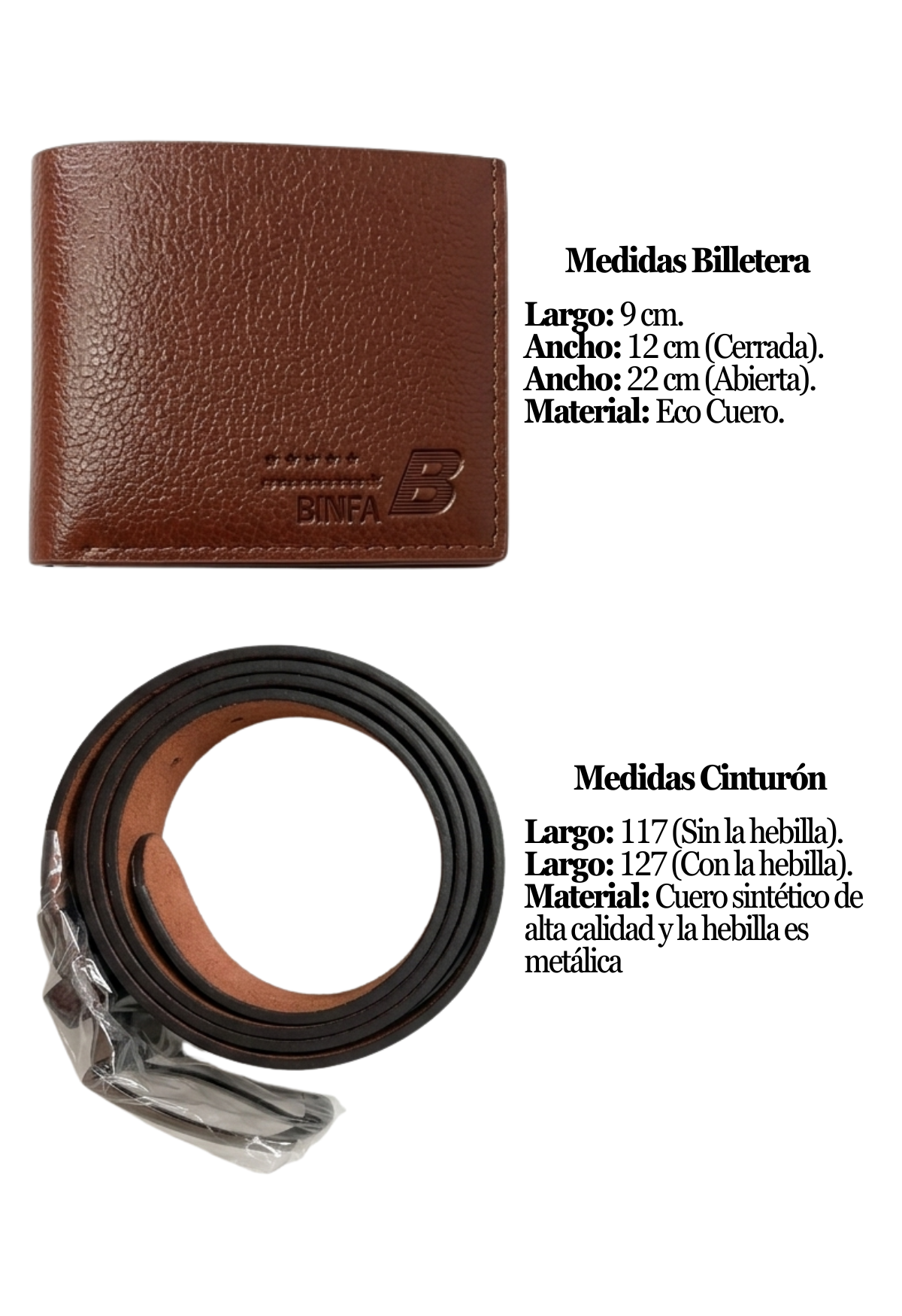 Set De Regalo Hombre Billetera Y Cinturón