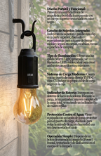 Lámpara Ampolleta Led Colgante Camping Recargable Usb Tipo C