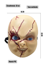 Mascara Muñeco Diabolico Chucky Adulto Plastico Duro Color Piel