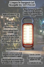 Luz De Emergencia Led Recargable 52cm Tubo Portátil Usb