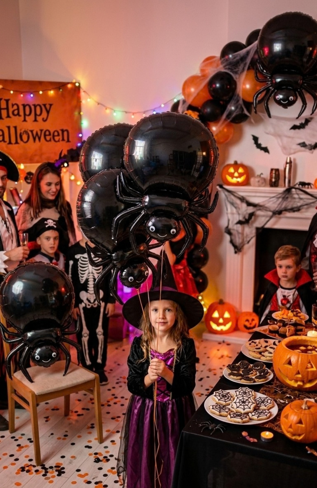 Globo Metalizado Araña Halloween Gigante 54x80cm Decoración
