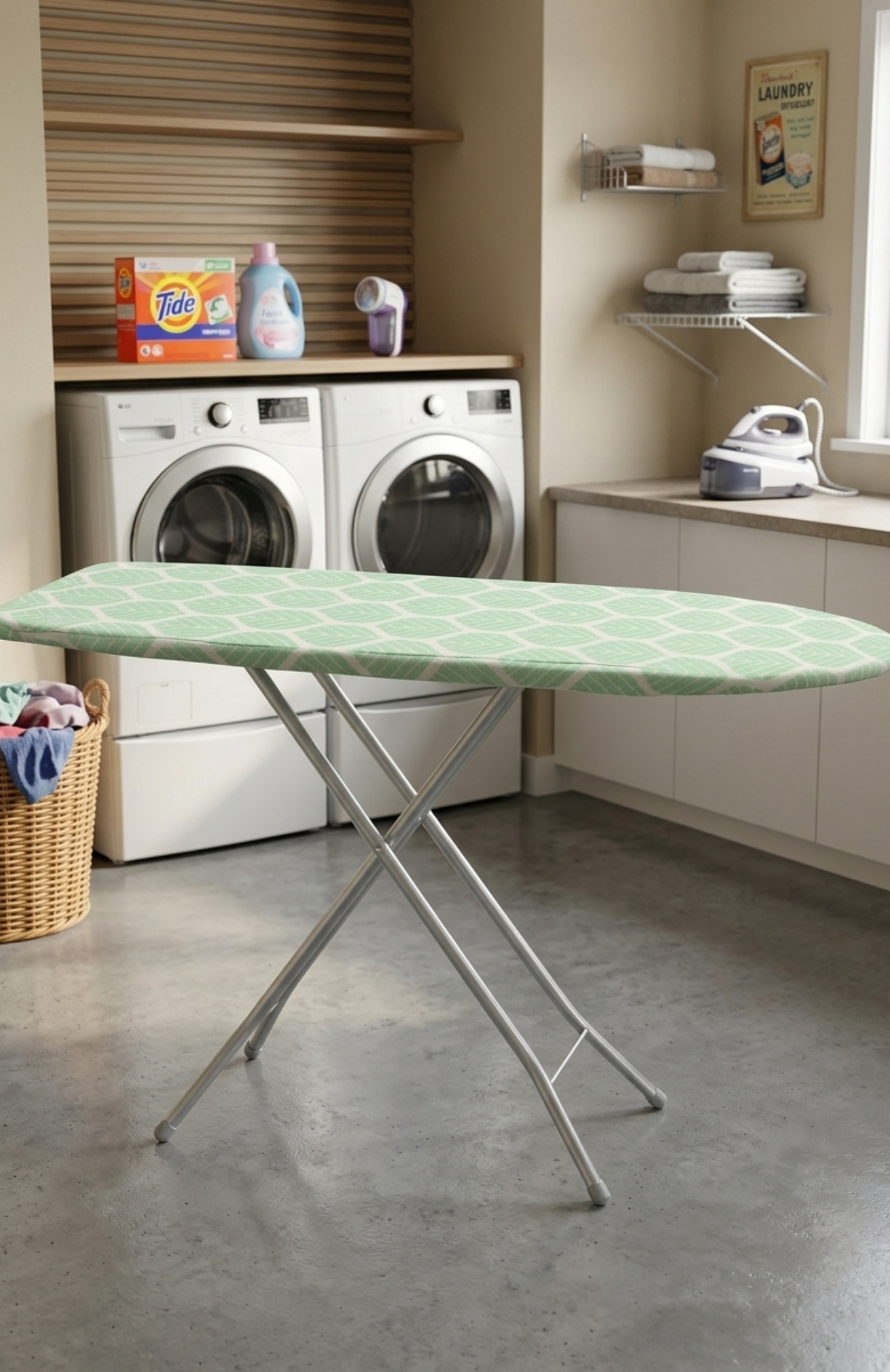 Tabla De Planchar Plegable Compacta Diseño Hojas 106x30 Cm