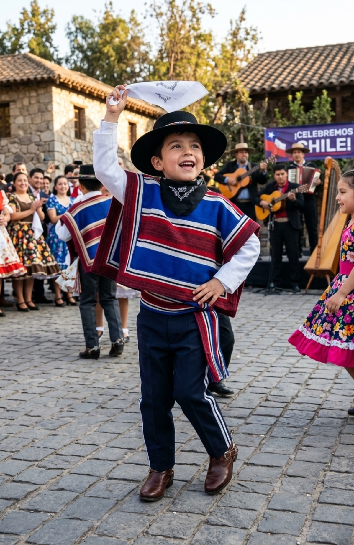 Manta Poncho Huaso Baile Cueca Fecha Patrias 67x100cm