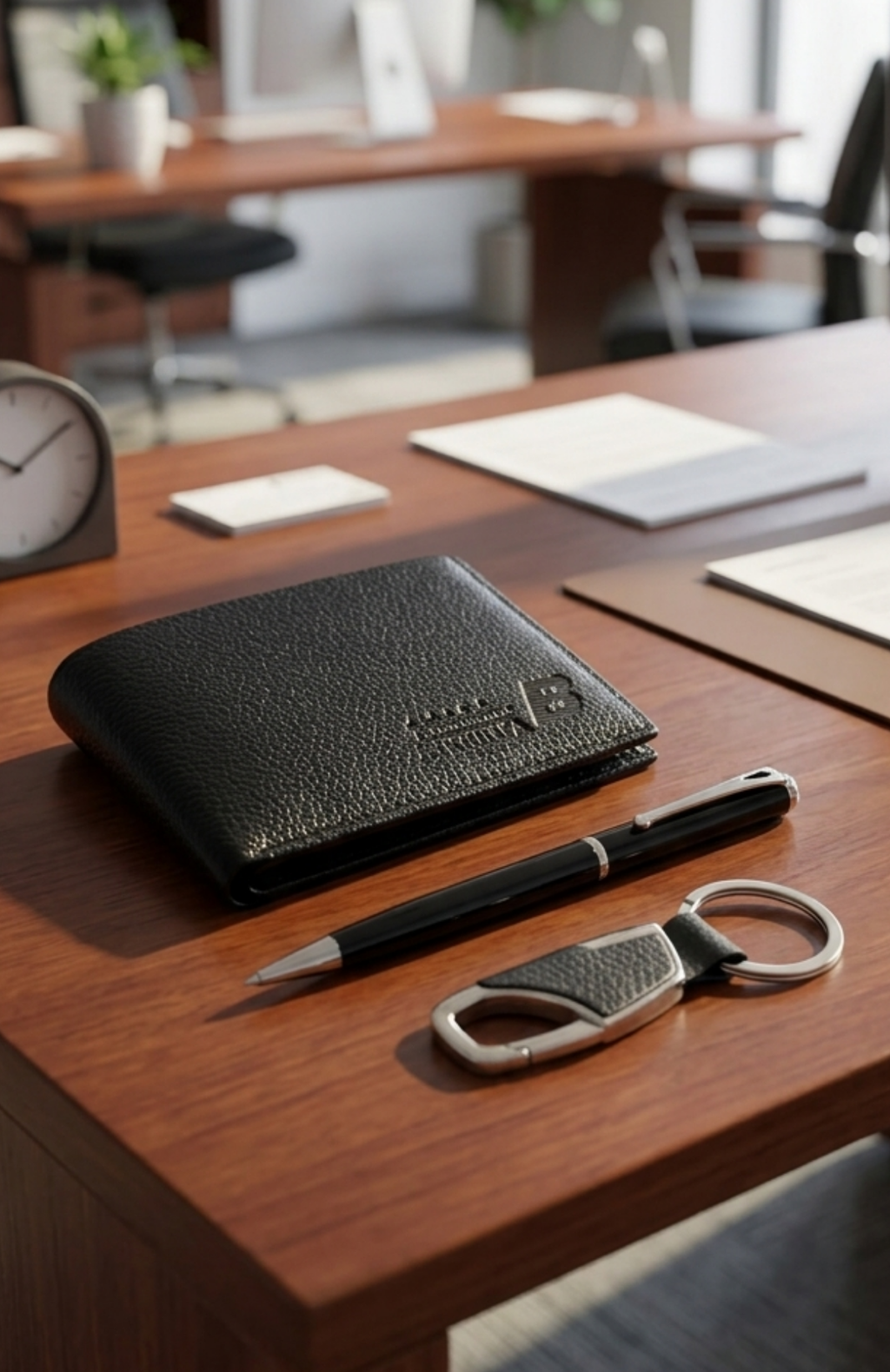 Set De Regalo Hombre Billetera Lapicero Y Llavero Elegante