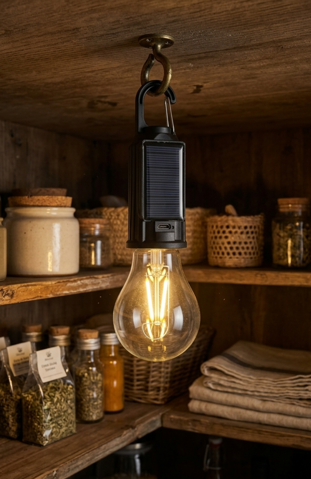 Lámpara Foco Led Colgante Camping Recargable Usb - Solar