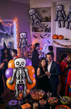 Globo Metalizado Esqueleto Halloween Gigante 53x92cm Decoración