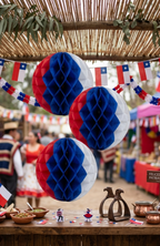Pack 3 Esferas Tricolor 30cm Decoración Para Fiestas Patrias