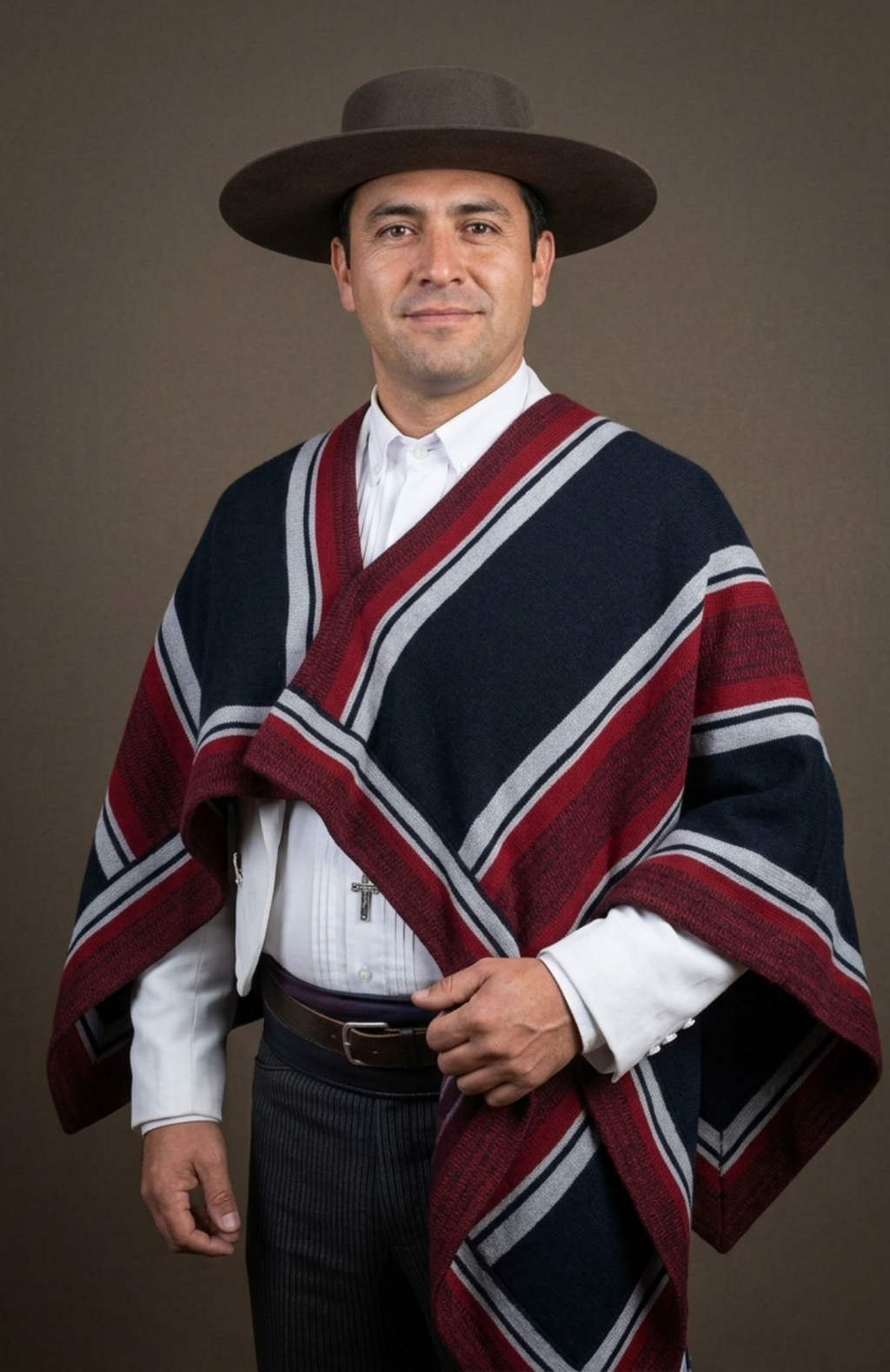 Manta Poncho Huaso Baile Cueca Fecha Patrias 90x130cm