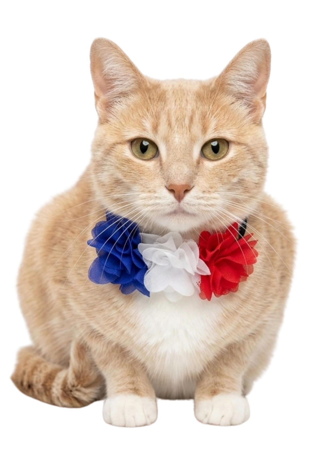 Collar Para Gato Con Flores Tricolor Ajustable (25 - 30 Cm)