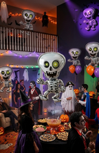 Globo Metalizado Esqueleto Halloween Gigante 48x80cm Decoración