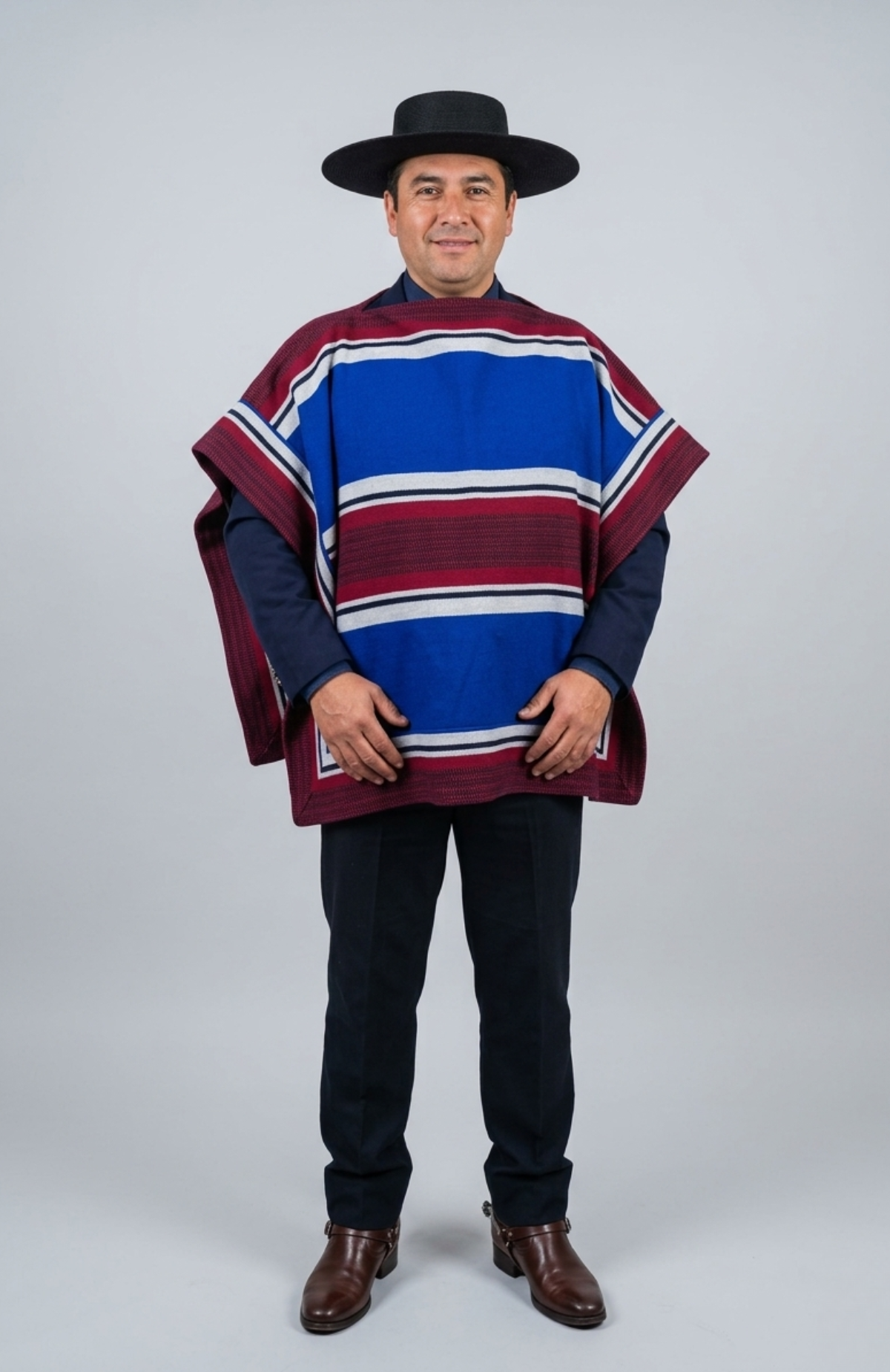 Manta Poncho Huaso Baile Cueca Fecha Patrias 90x130cm