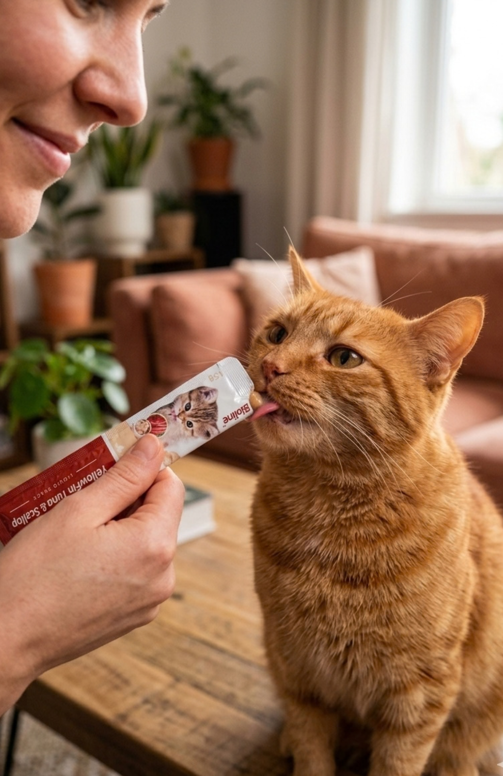 Pack 6 Snack Líquido Gatos Bioline Sabor Bonito (atún) 15 G