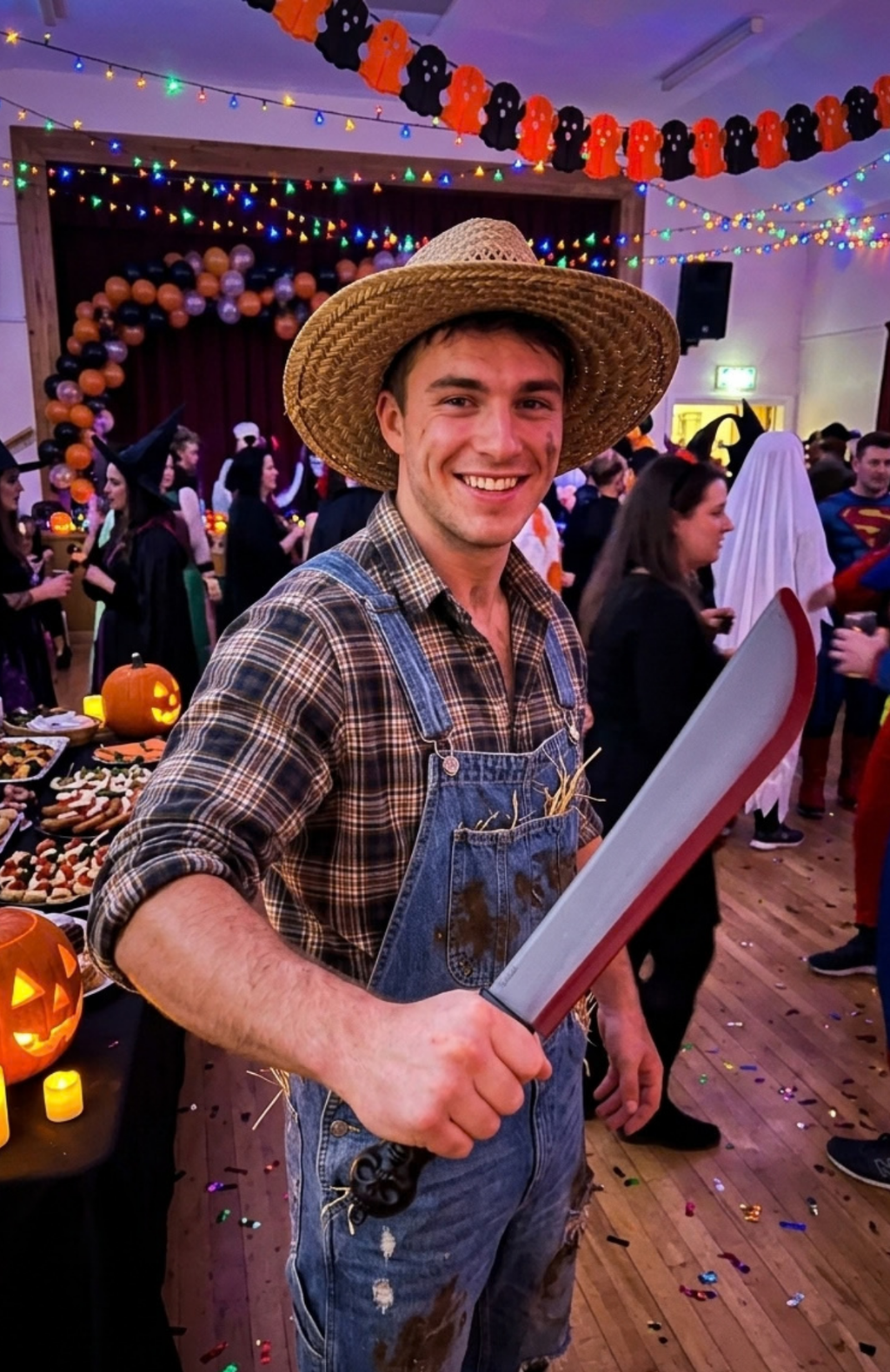 Machete De Plástico Con Sangre 41 cm - Accesorio Halloween / Cosplay