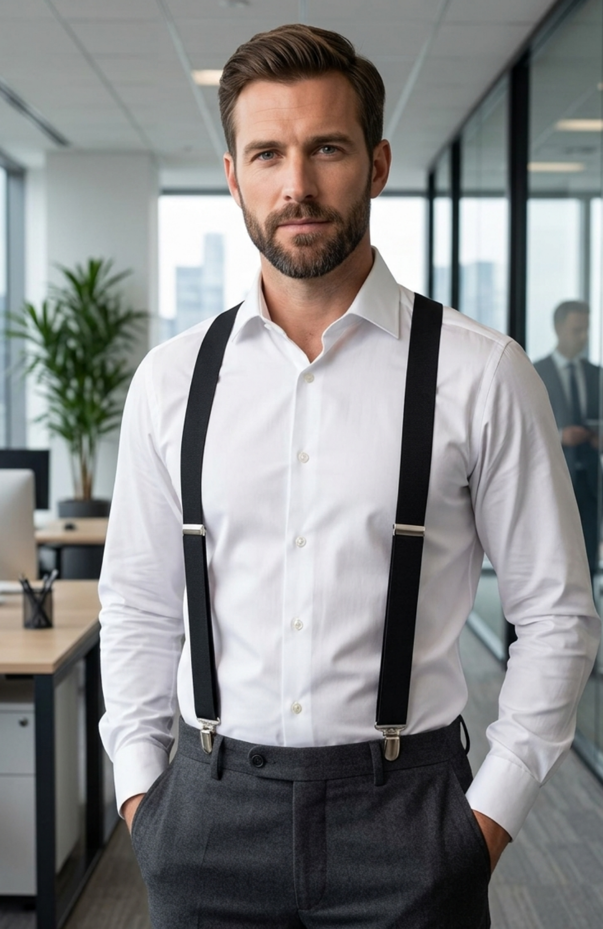 Suspensores Para Hombre Estilo Clásico Ajustables Con Pinzas