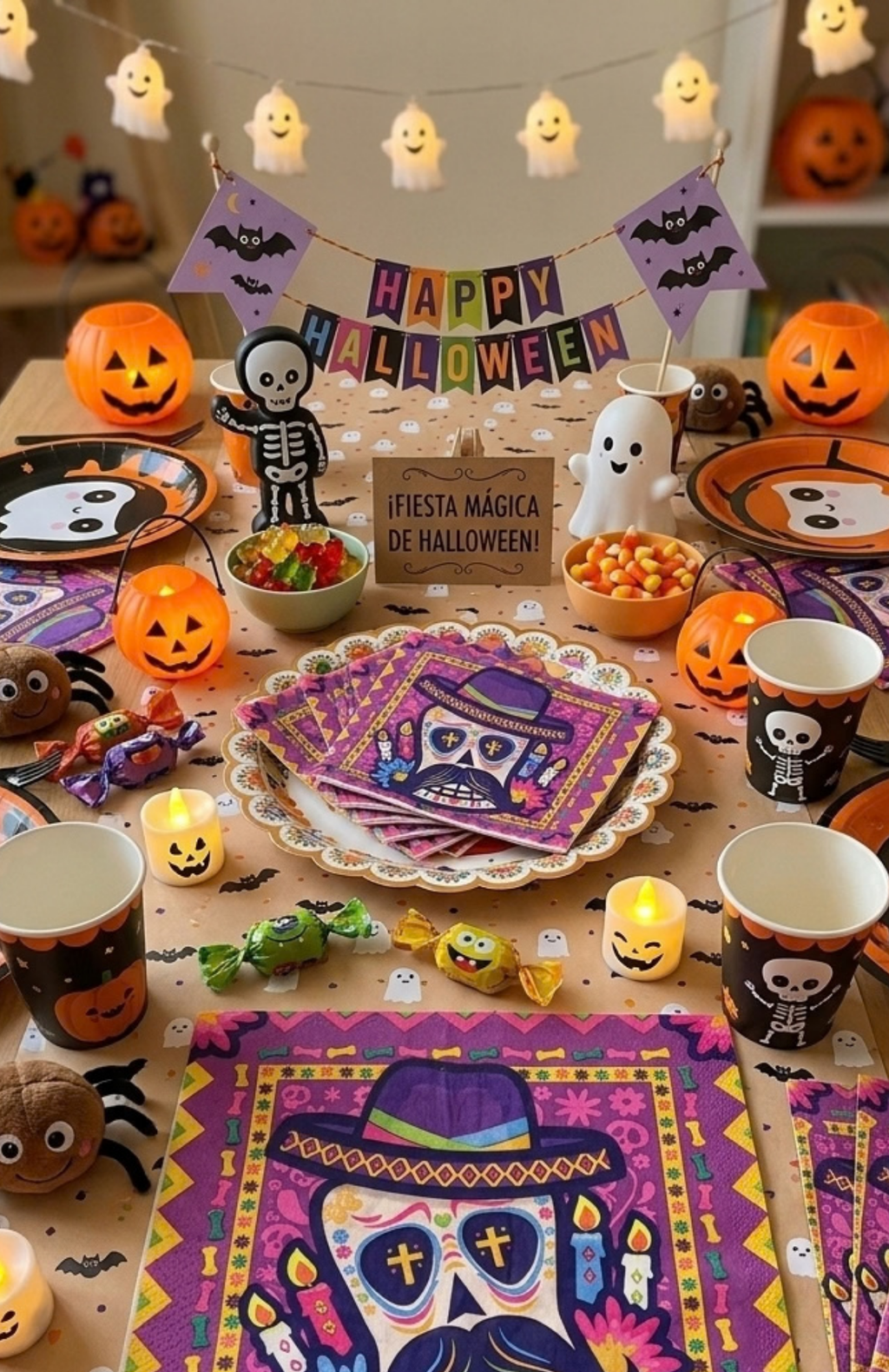 Pack 12 Servilletas Para Fiestas Evento Cumpleaños Catrina Calacas