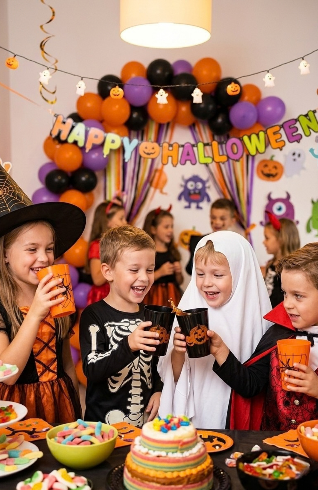Pack 6 Vasos De Plástico Halloween Fiesta Decorativo