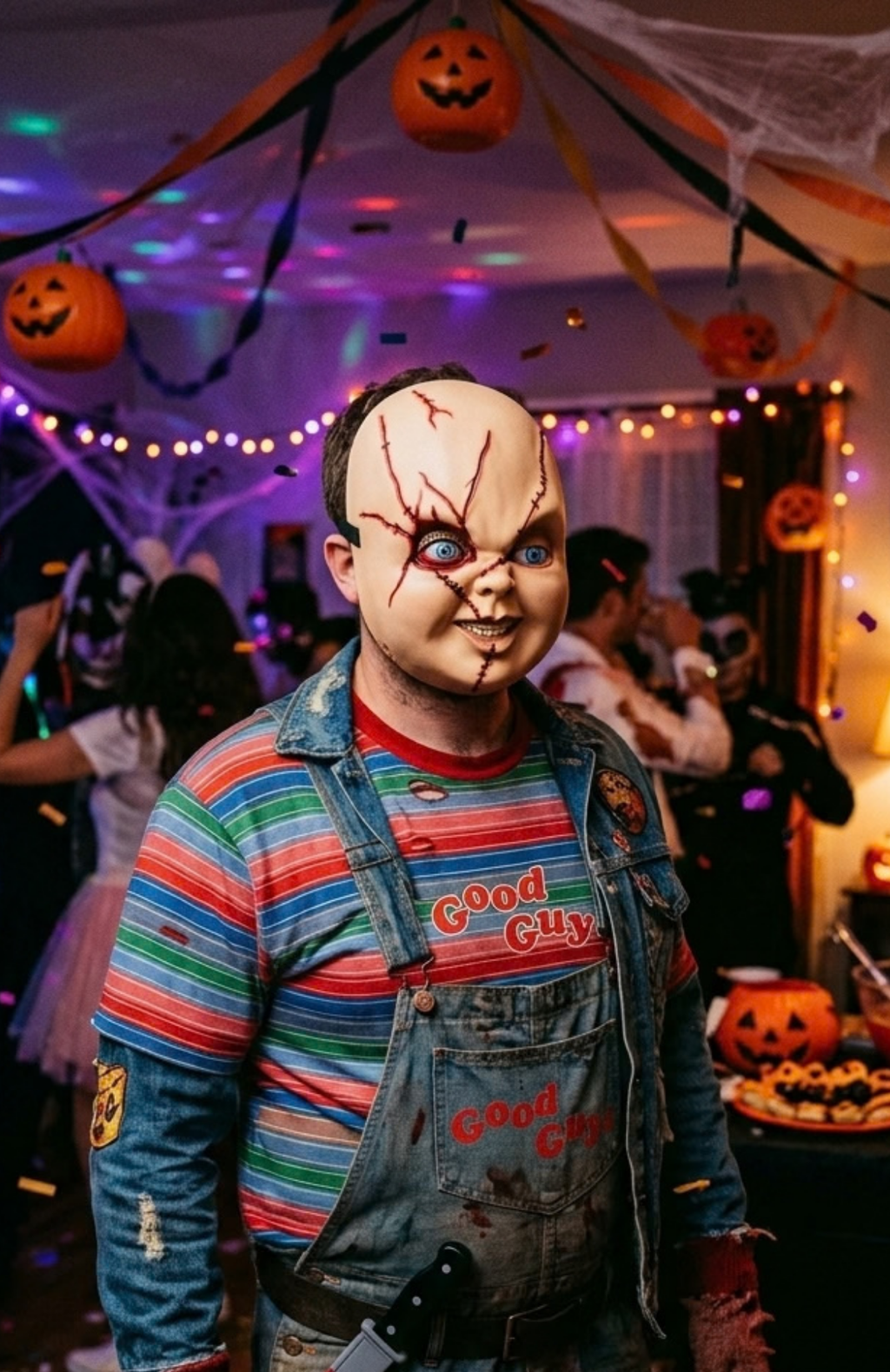 Mascara Muñeco Diabolico Chucky Adulto Plastico Duro Color Piel