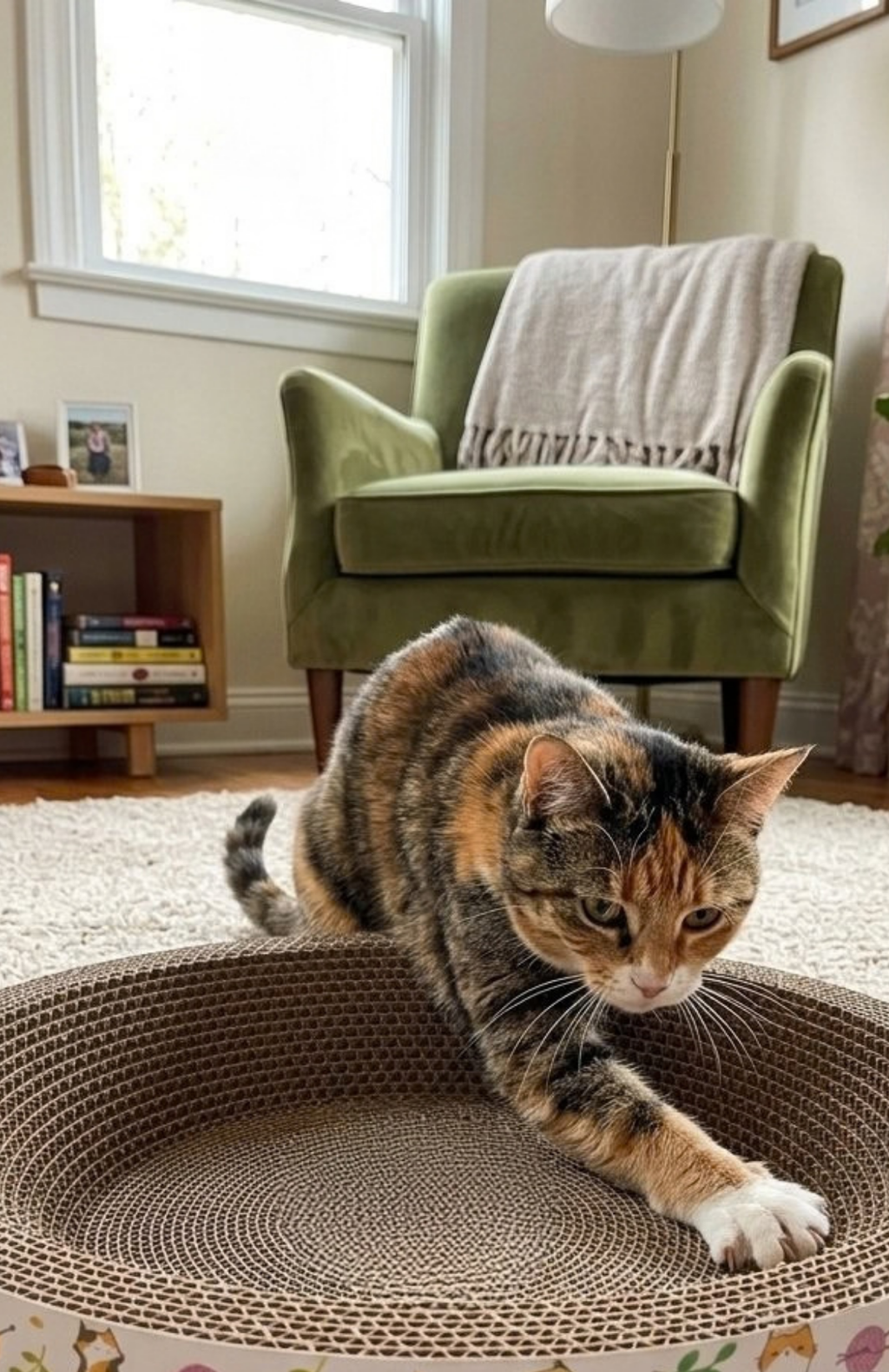 Rascador Cartón Corrugado Petz Nido Piso Para Gatos 35cm