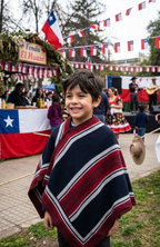 Manta Poncho Huaso Baile Cueca Fecha Patrias 67x100cm