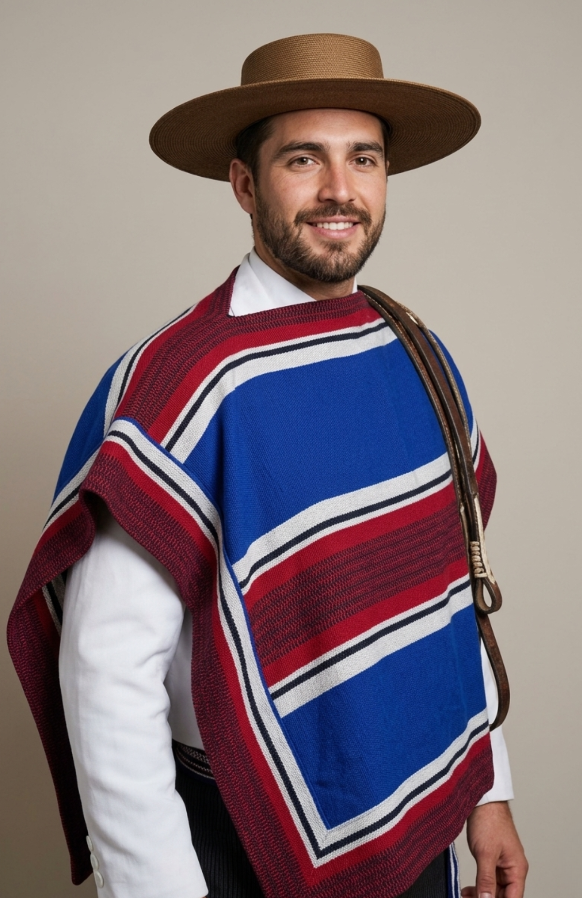 Manta Poncho Huaso Baile Cueca Fecha Patrias 90x130cm