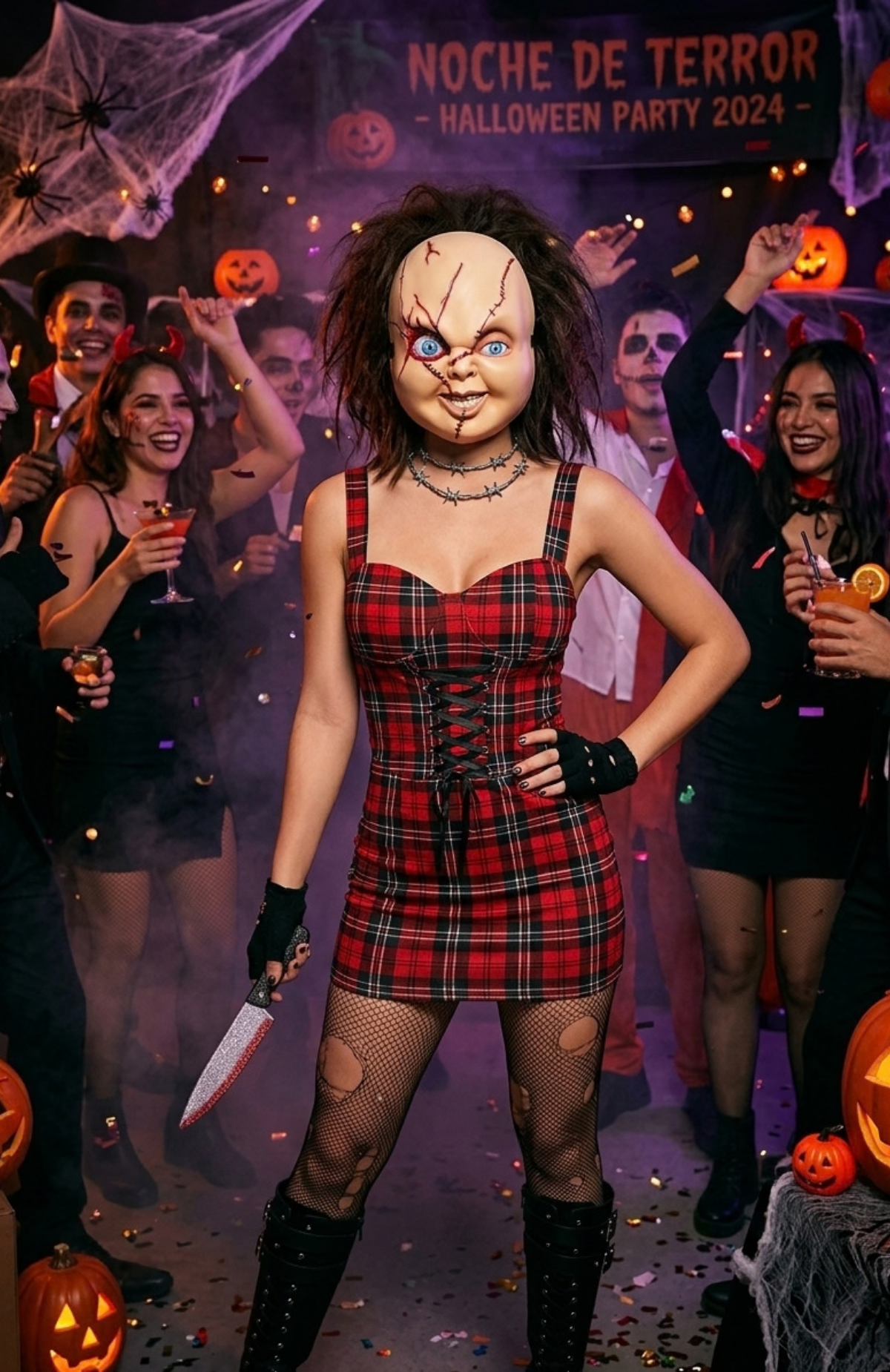 Mascara Muñeco Diabolico Chucky Adulto Plastico Duro Color Piel