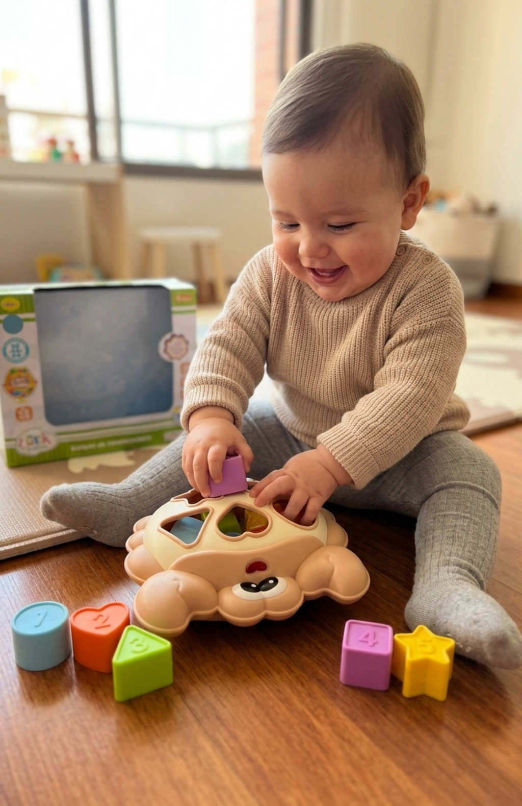 Juguete Didactico Encaje Cangrejo Bloques Figuras Bebes 18m+