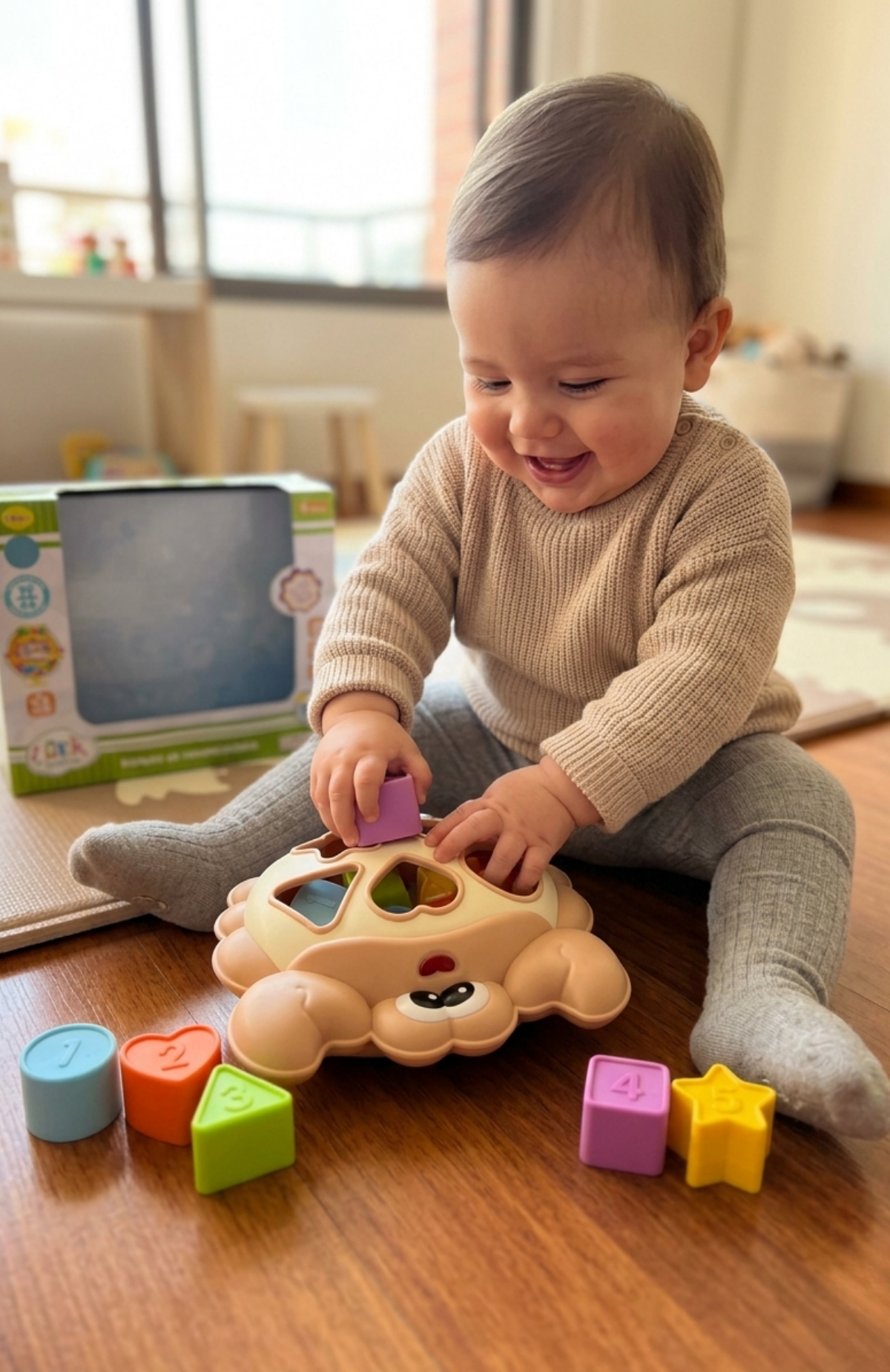 Juguete Didactico Encaje Cangrejo Bloques Figuras Bebes 18m+