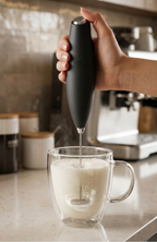 Revolvedor Portátil Mini Batidor Eléctrico Con Soporte Café