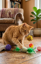 Set 6 Juguetes Para Gatos Pelotas Con Sonido Y Raton